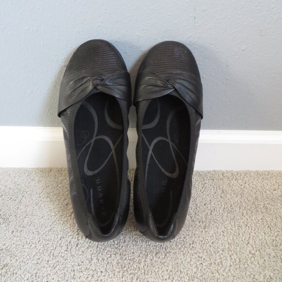 Aravon Womens Andrea-AR Ballet Flat/Shoes Size 8EE Black Leather #ABF04BK - Picture 5 of 10